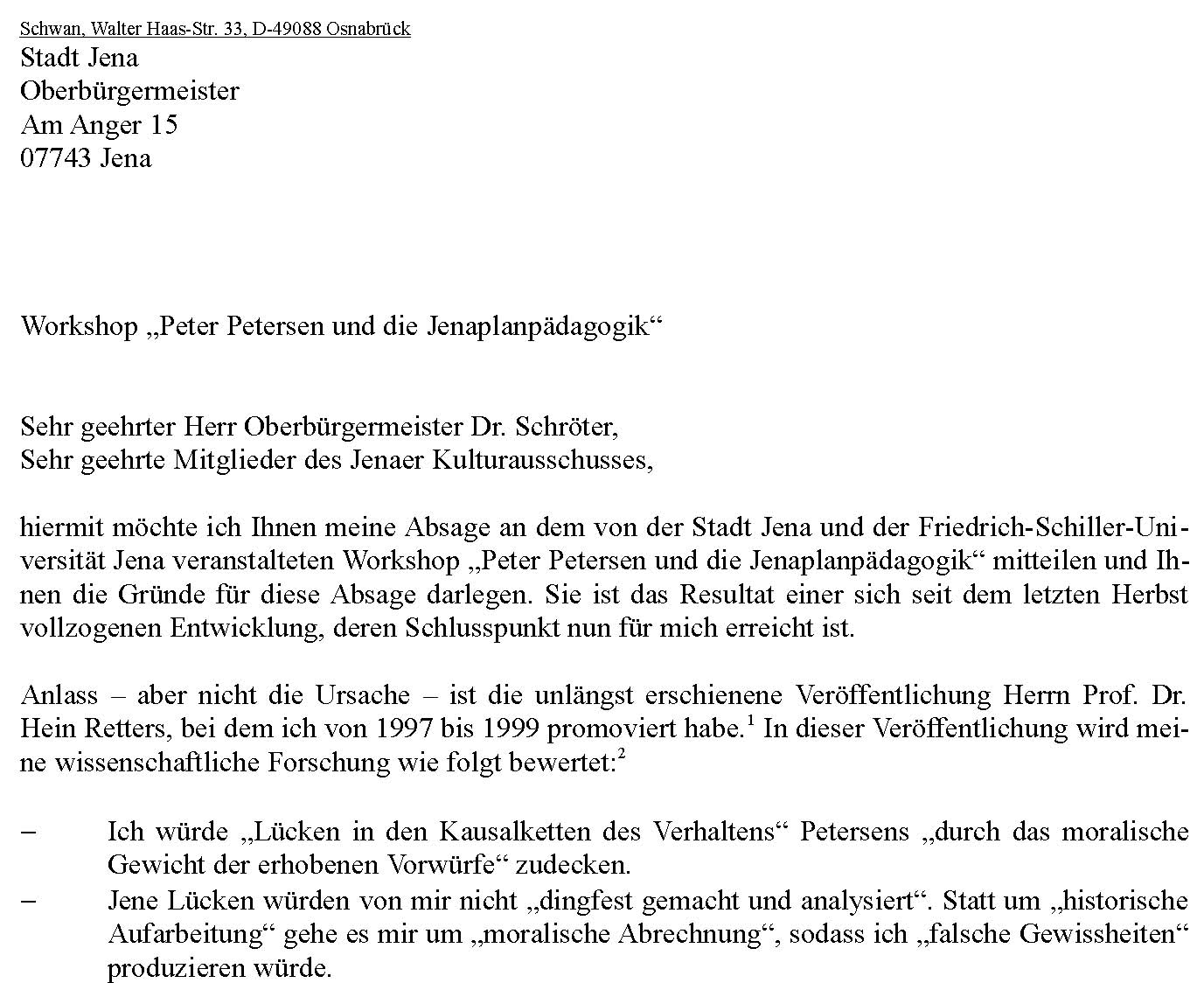 Torsten Schwan - OB Schröter - Schwan